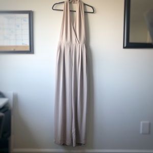 LUSH brand Halter Backless Sand Color Jumpsuit